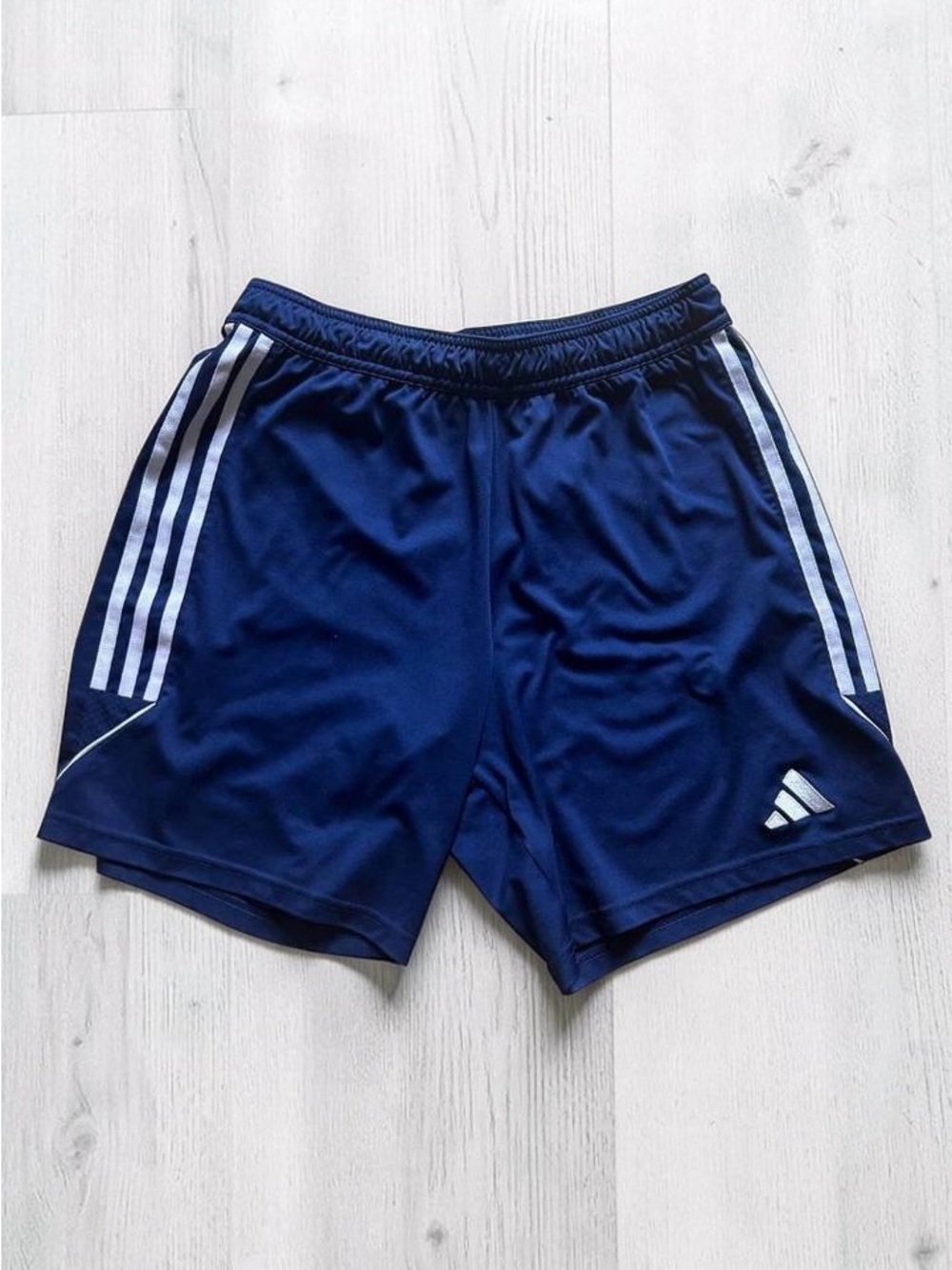 adidas Navy Athletic Shorts with White 3-Stripes